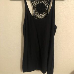 Black tank top cute criss cross design on back